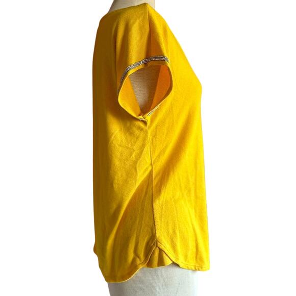 Womens Top Size Large Yellow Twee Professional Western Retro Office Indie Bold - Picture 3 of 7